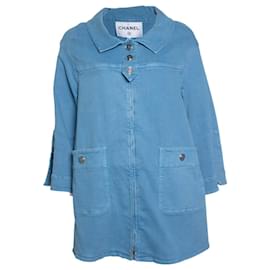 Abrigo de denim azul 17S de Chanel