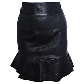 Falda de cuero Isabel Marant con volantes