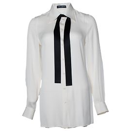 Dolce & Gabbana, camicia bianca con fiocco nero