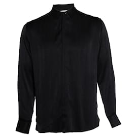 Camicia in seta nera a righe Saint Laurent