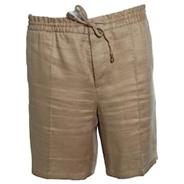 Brioni, bermuda in lino marrone shorts Sidney