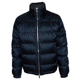 Christian Dior Dior, cappotto imbottito obliquo in blu navy