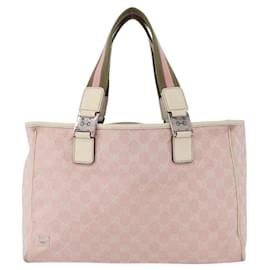 Gucci Web Handle Buckle Tote aus GG Canvas und Leder Medium