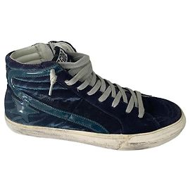 Golden Goose Slide Sneakers Montantes Bleu Marine et Violet
