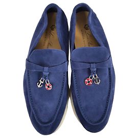 Mocasines Loro Piana Summer Walk Charms Azul Marino