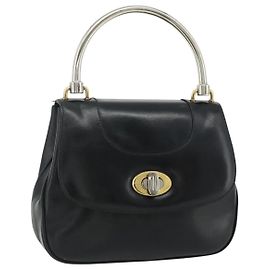 Borsa a mano in pelle nera Auth 177281A di GUCCI