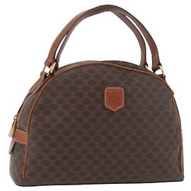 Céline CELINE Macadam Canvas Handtasche aus PVC-Leder in Braun und Gold Auth 178270
