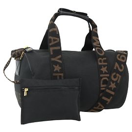 Borsa FENDI in nylon 2 in 1 nera e oro Auth bs34931