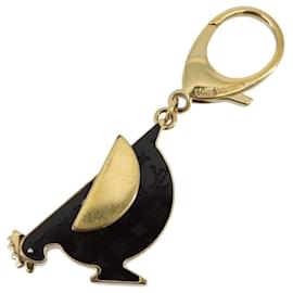 LOUIS VUITTON Bijou Sac Animalia Chicken Charm metal Dark Brown Gold LV Auth 171236A - Louis Vuitton