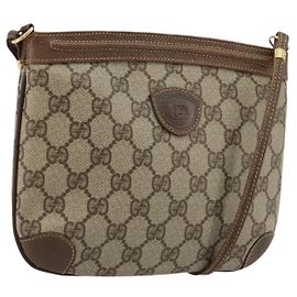 Gucci Borsa a Spalla GG Supreme PVC Beige Oro Auth 177800