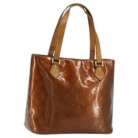LOUIS VUITTON Borsa a Mano Houston Monogram Vernis Bronzo M91122 LV Auth bs34850