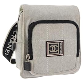 Borsa a vita CHANEL Sports Line in cotone grigio argento CC Auth BA12396A