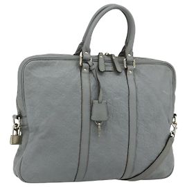 Borsa a mano in tela GG Guccissima in pelle 2 in 1 grigia argento 201480 Auth bs34822