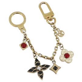 LOUIS VUITTON Maltage Flowers Bag Charm metal Gold Tone M67384 LV Auth 178050A