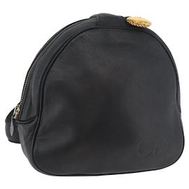 Borsa a Spalla Christian Dior in Pelle Nera e Oro Auth bs34854