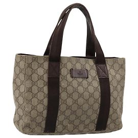 Gucci Sac à main GG Supreme en PVC beige 141976 Auth 178060