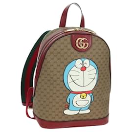 GUCCI Micro GG Supreme Doraemon Rucksack aus PVC Beige Gold 647816 Auth BA12426M