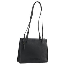 CHANEL Borsa Tote Pelle Caviar Nera Oro CC Auth 178022