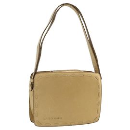 Bolso de Hombro de Cuero Dorado Bottega Veneta Auth bs34935