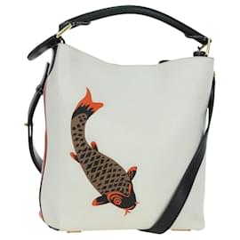 Borsa a Spalla LOEWE in Pelle 2 in 1 Bianco Oro Auth 177982SM