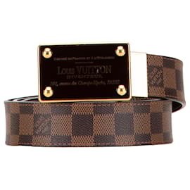 Cintura reversibile Inventeur Damier Ebene di Louis Vuitton