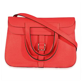 Hermès Rose Texas Clemence Halzan 25 PHW