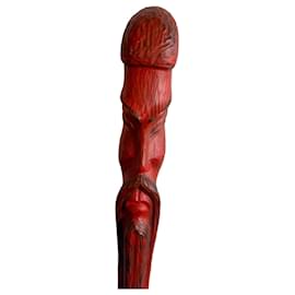 Autre Marque Jean PONS Sculpture Totem Bois Sculpté Polychrome