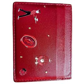 Cartier Diabolo Porta tarjetas de cuero de ternera - Rojo