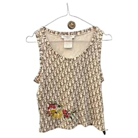 Christian Dior Trotter Monogram Tanktop mit Blumenstickerei