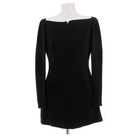 Vestido Courreges preto de viscose