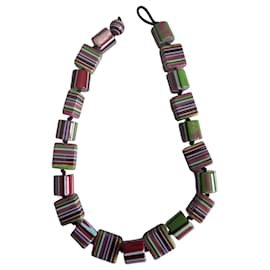 Sobral Jackie Brazil Resin Striped Bead Necklace - Autre Marque