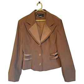 Yves Saint Laurent Blazer Court en Suède Marron