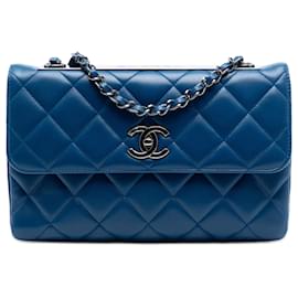 Chanel Blue Medium Quilted Lambskin Trendy CC Flap