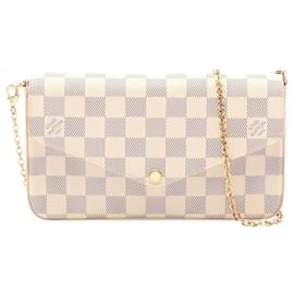 Pochette Felicie Damier Azur Bianco Louis Vuitton