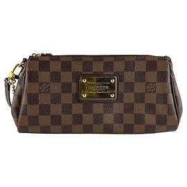 Borsa a Spalla Louis Vuitton Damier Eva in Tela Ebano