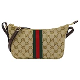 Borsa Gucci in tela beige e marrone