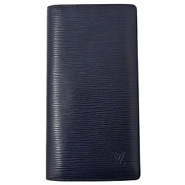 Louis Vuitton Epi Leather Long Wallet in Navy Blue