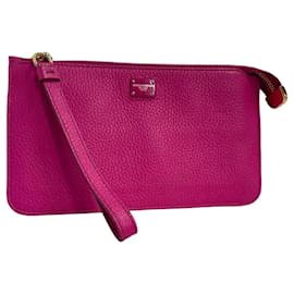 Dolce & Gabbana Pink Leather Clutch Bag