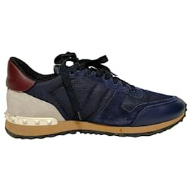 Tênis Rockrunner Valentino Garavani em azul marinho em mídia mista