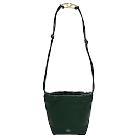 Sac à épaule mini VLogo Pouf de Valentino Garavani en cuir vert