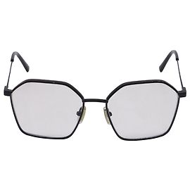 Occhiali Esagonali in Metallo Nero Balenciaga BB0198O