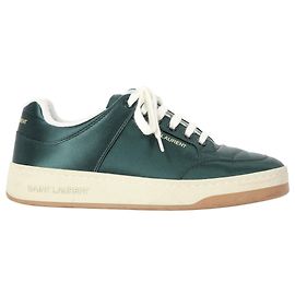 Sneakers basse SL/61 in satin verde di Saint Laurent