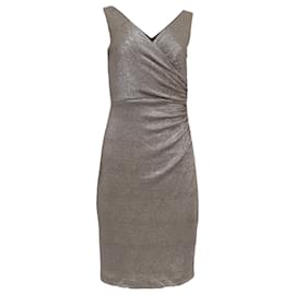 Vestido envolvente metálico Lauren Ralph Lauren en poliéster dorado