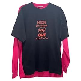 Balenciaga Logo T-Shirt und rosa Pullover Set