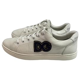 Sneakers in pelle bianca Dolce & Gabbana Logo DG