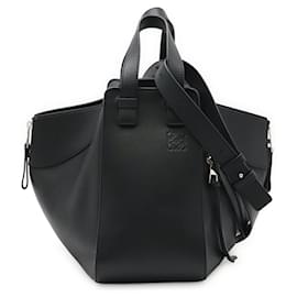 Borsa a mano in pelle nera Hammock Loewe