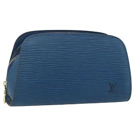 LOUIS VUITTON Epi Dauphine PM Tasche Blau M48445 LV Auth 177339