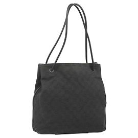 Borsa Tote GG Canvas Gucci Nera 101341 Auth 177247