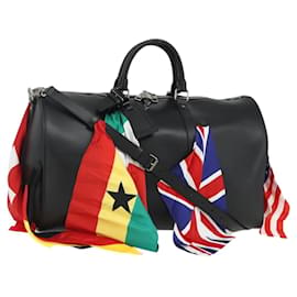LOUIS VUITTON Borsa Keepall Bandoulière 50 in Pelle Nera M55268 Auth 167262SM - Louis Vuitton