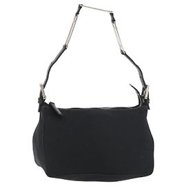 Pochette a mano FENDI in nylon nero argento autentica 177926
